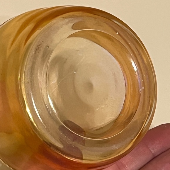 Vintage Jeanette Marigold Carnival Glass Scottie Dog Candy- Trinket -Powder-Dish - Picture 8 of 10